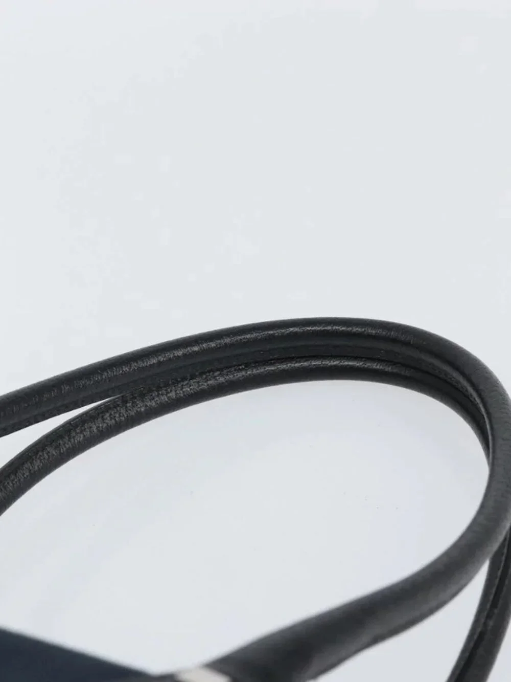 Salvatore Ferragamo Hand Bag Nylon Black Silver Auth BA9555